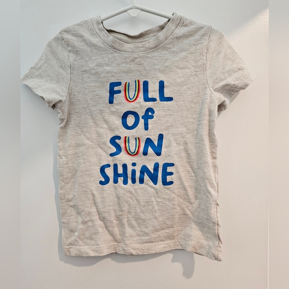 2T Toddler Short Sleeve Tee FULL OF SUN SHINE‎ Print Summer Beachy Spring Kids